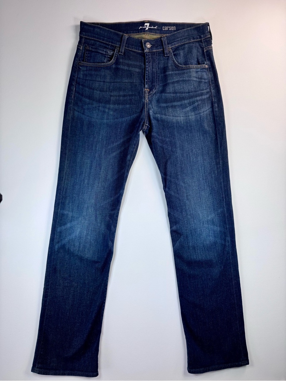 7 For All Mankind Mens Carsen Relaxed Straight Leg Denim Jeans Dark 30 x 32